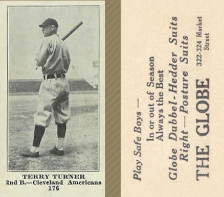 1916 The Globe Clothing Terry Turner #176 Baseball Card