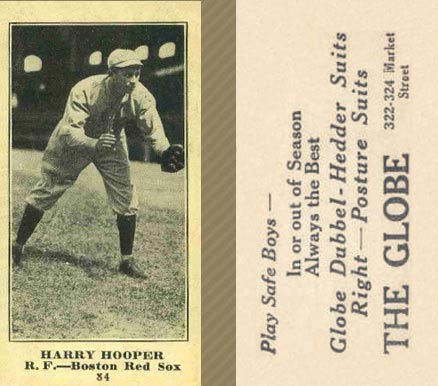 1916 The Globe Clothing Harry Hooper #84 Baseball Card