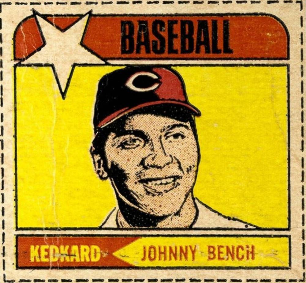 1971 Keds Kedcards Hand Cut Johnny Bench # Baseball Card
