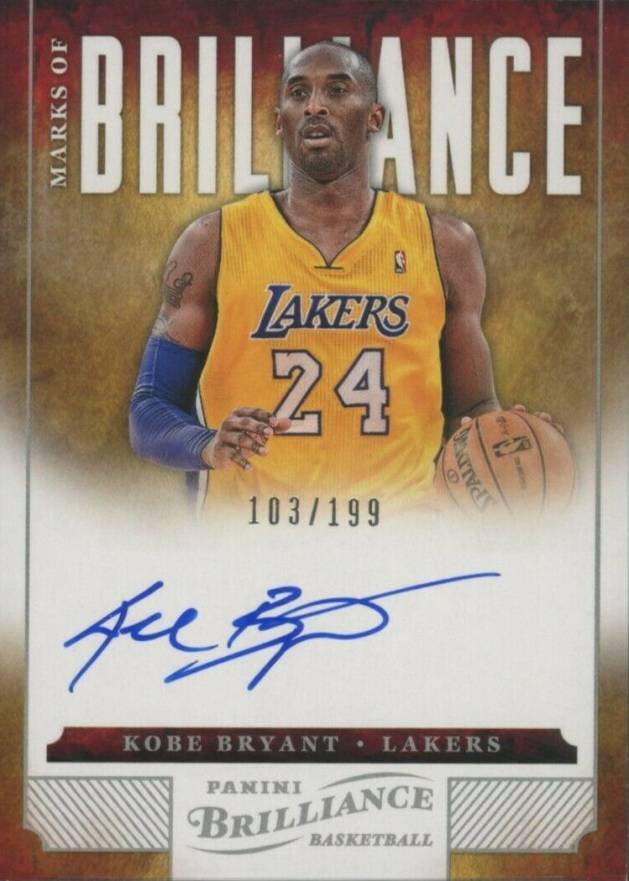 2012 Panini Brilliance Marks of Brilliance Autographs Kobe Bryant #12 Basketball Card