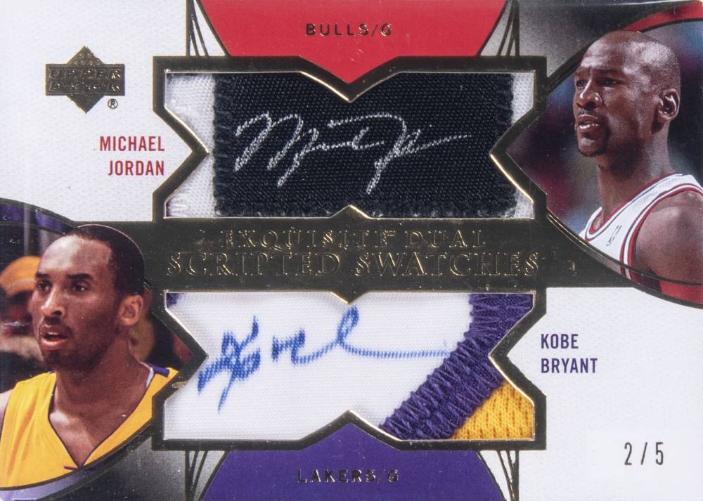 2006 Upper Deck Exquisite Collection Scripted Swatches Dual Michael Jordan/Kobe Bryant #DSSJB Basketball Card