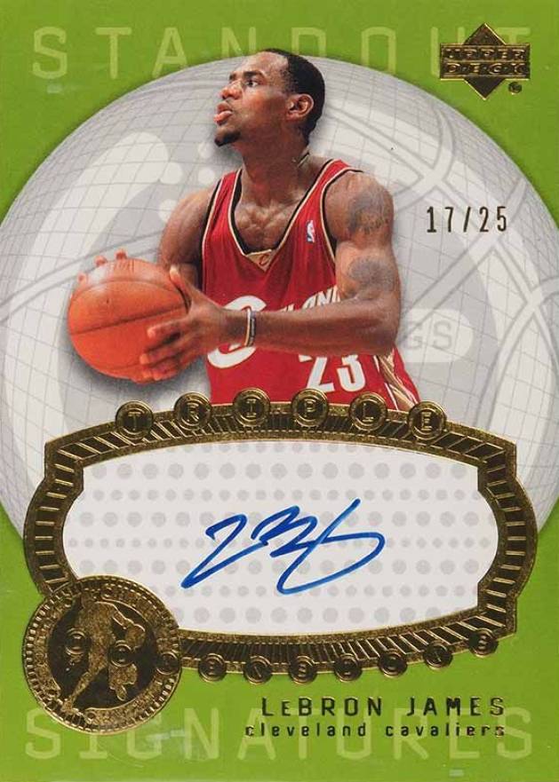 2003 Upper Deck Triple Dimensions Standout Signatures LeBron James #STA3 Basketball Card