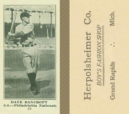 1916 Herpolsheimer Co. Dave Bancroft #10 Baseball Card