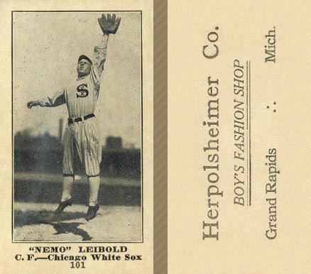 1916 Herpolsheimer Co. Nemo Leibold #101 Baseball Card