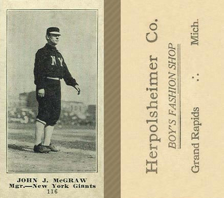 1916 Herpolsheimer Co. John J. McGraw #116 Baseball Card