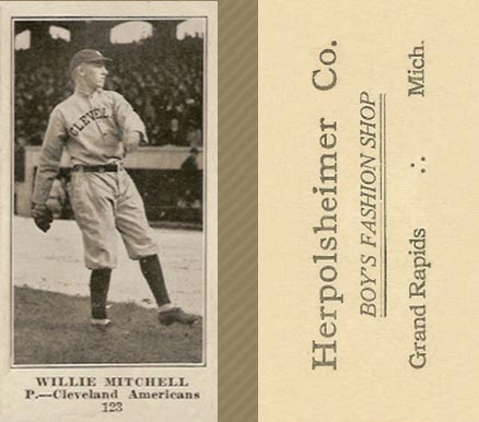 1916 Herpolsheimer Co. Willie Mitchell #123 Baseball Card