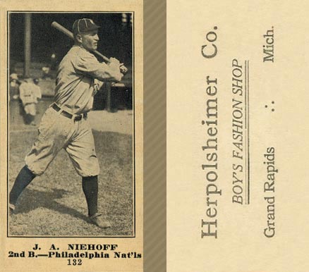 1916 Herpolsheimer Co. J.A. Niehoff #132 Baseball Card