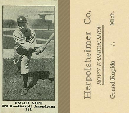 1916 Herpolsheimer Co. Oscar Vitt #181 Baseball Card