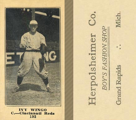 1916 Herpolsheimer Co. Ivy Wingo #193 Baseball Card