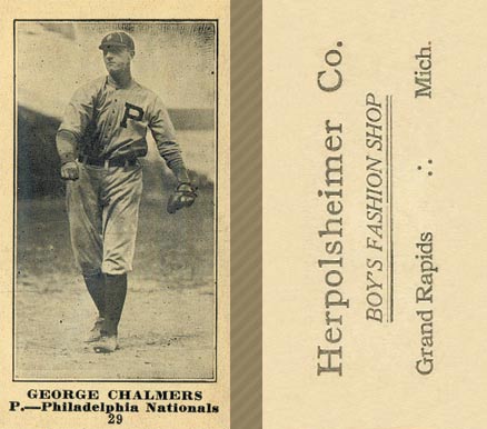 1916 Herpolsheimer Co. George Chalmers #29 Baseball Card