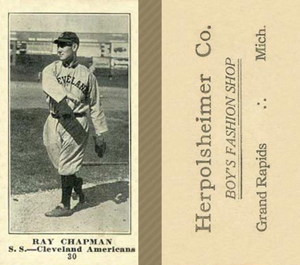 1916 Herpolsheimer Co. Ray Chapman #30 Baseball Card