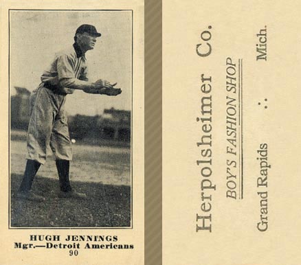 1916 Herpolsheimer Co. Hugh Jennings #90 Baseball Card