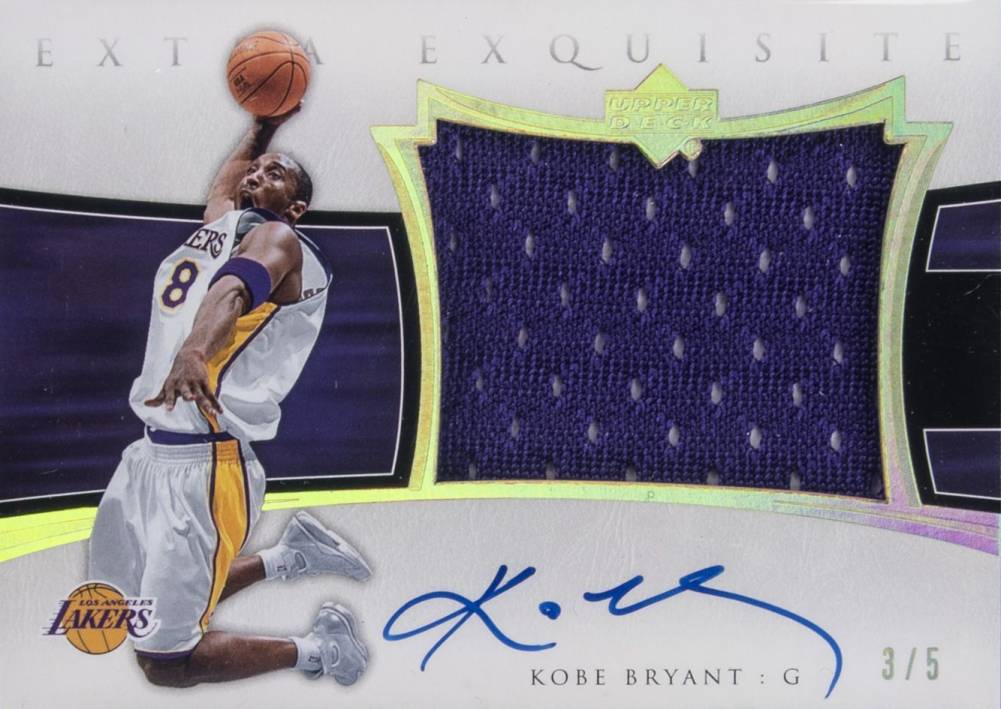 2004 Upper Deck Exquisite Collection Extra Exquisite Jersey Autograph Kobe Bryant #AEE-KB Basketball Card