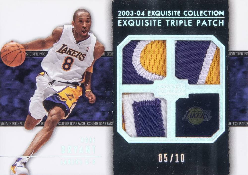 2003 Upper Deck Exquisite Collection Exquisite Triple Patch Kobe Bryant #E3PKB1 Basketball Card