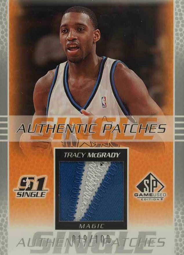 2003 SP Game Used Authentic Patches Tracy McGrady #TM-P Basketball Card