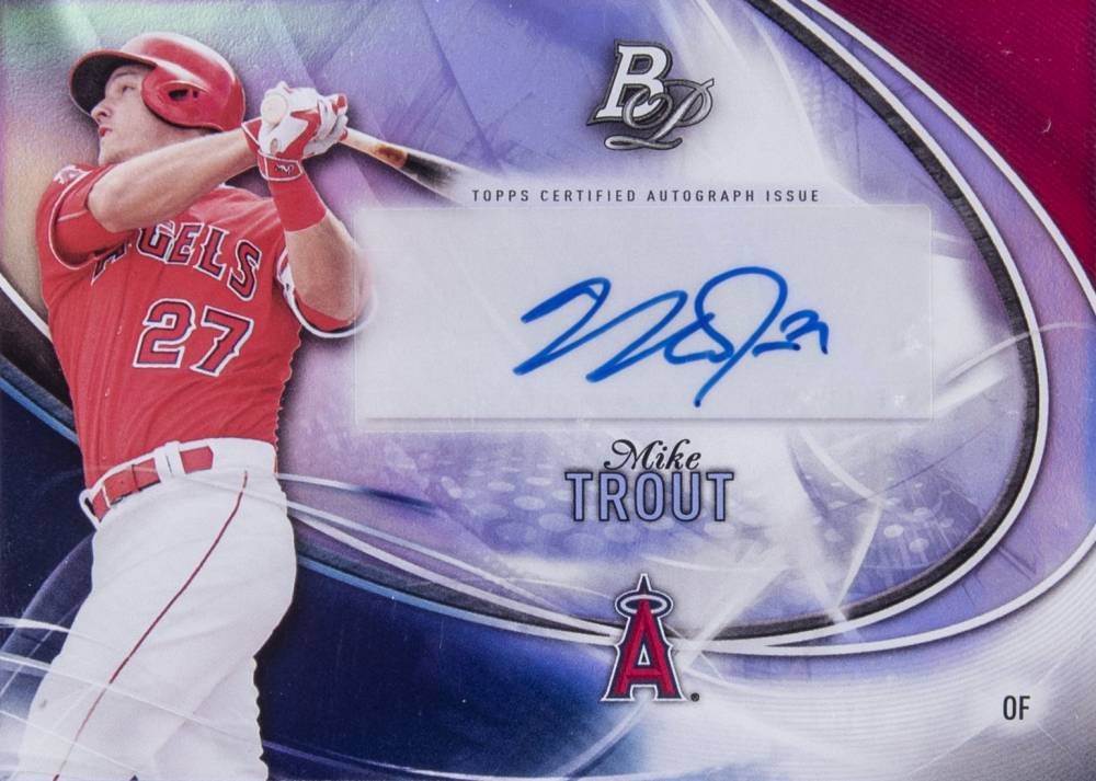 2016 Bowman Platinum Autographs Mike Trout #PA-MT Baseball Card