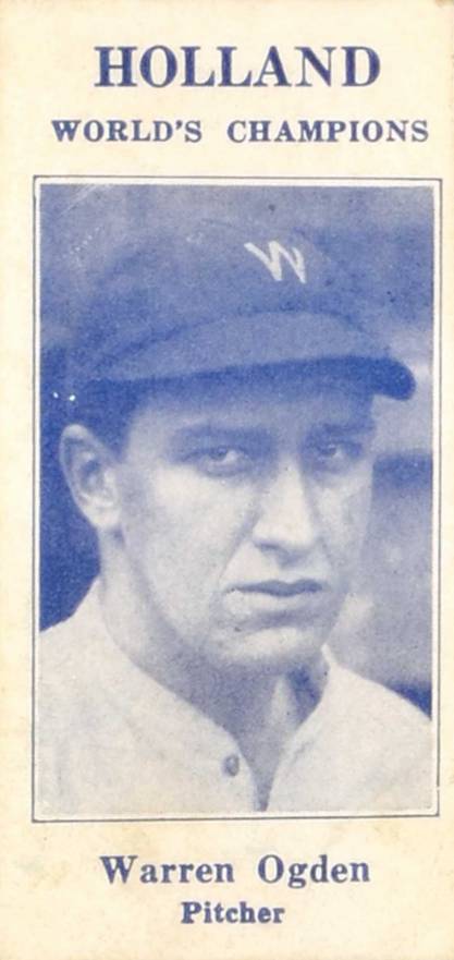 1925 Holland Creameries Warren Ogden #11 Baseball Card