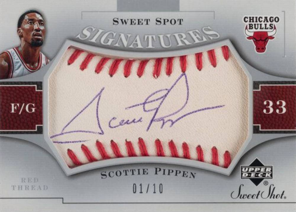 2005 Upper Deck Sweet Shot Spot Signatures Scottie Pippen #SP Basketball Card