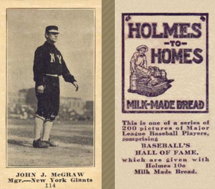 1916 Holmes for Homes Bread John J. McGraw #114 Baseball Card