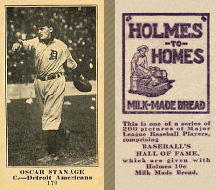 1916 Holmes for Homes Bread Oscar Stanage #170 Baseball Card