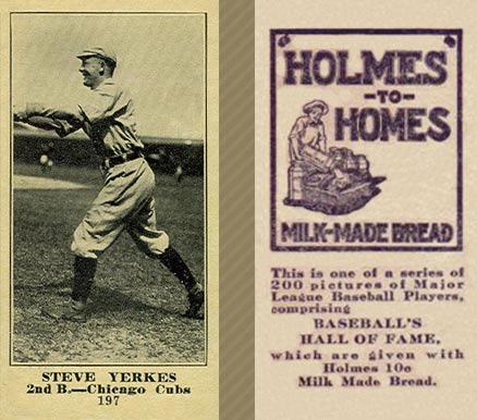 1916 Holmes for Homes Bread Steve Yerkes #197 Baseball Card
