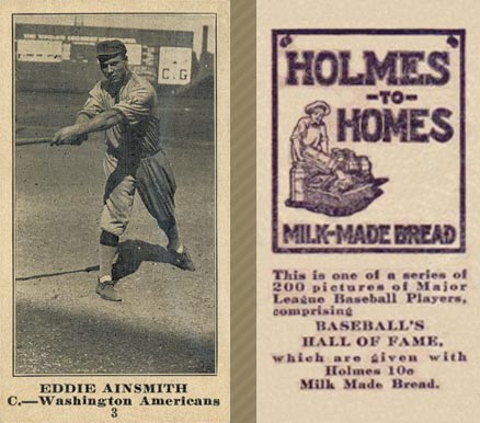 1916 Holmes for Homes Bread Eddie Ainsmith #3 Baseball Card