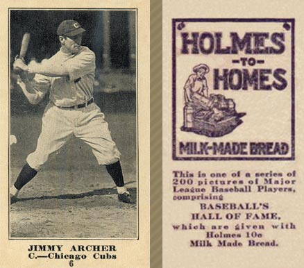 1916 Holmes for Homes Bread Jimmy Archer #6 Baseball Card