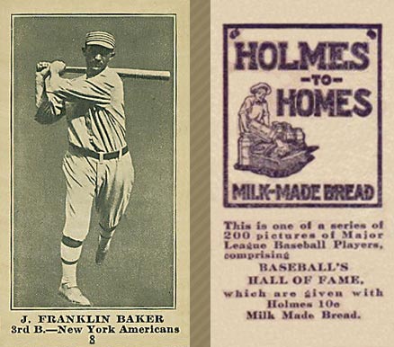 1916 Holmes for Homes Bread J. Franklin Baker #8 Baseball Card