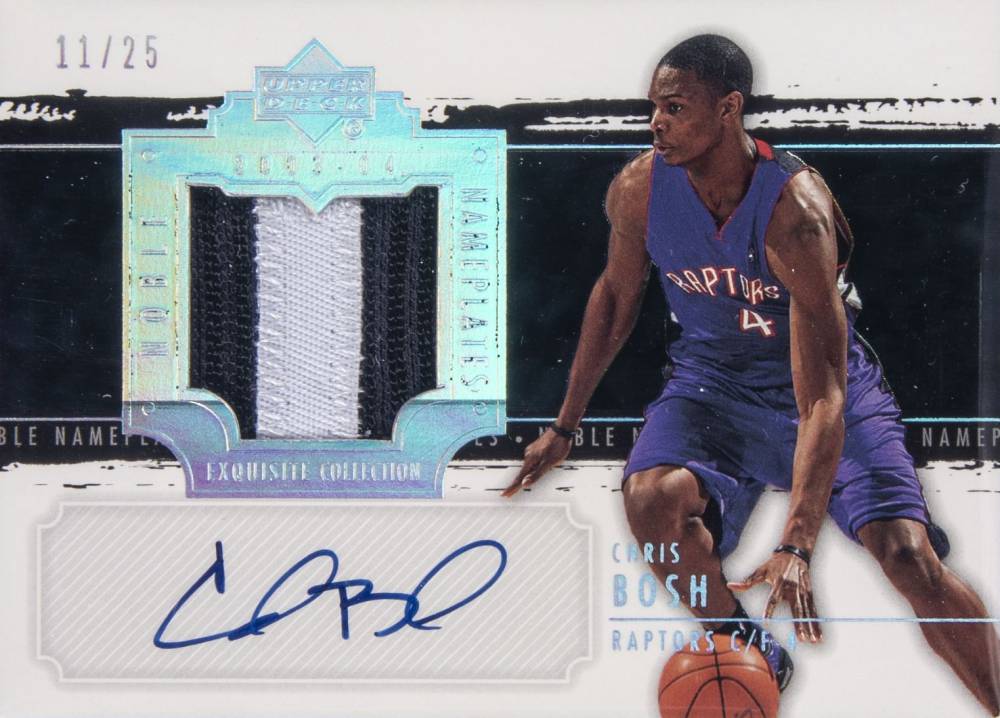 2003 Upper Deck Exquisite Collection Noble Nameplates Autograph Chris Bosh #NN-CB Basketball Card