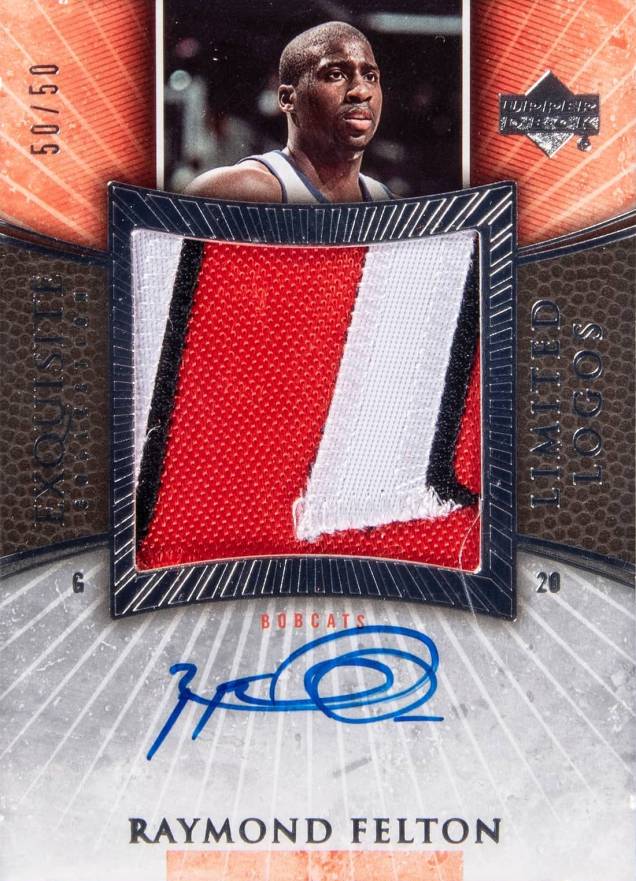 2005 Upper Deck Exquisite Collection Limited Logos Autograph Patch Raymond Felton #LL-RF Basketball Card
