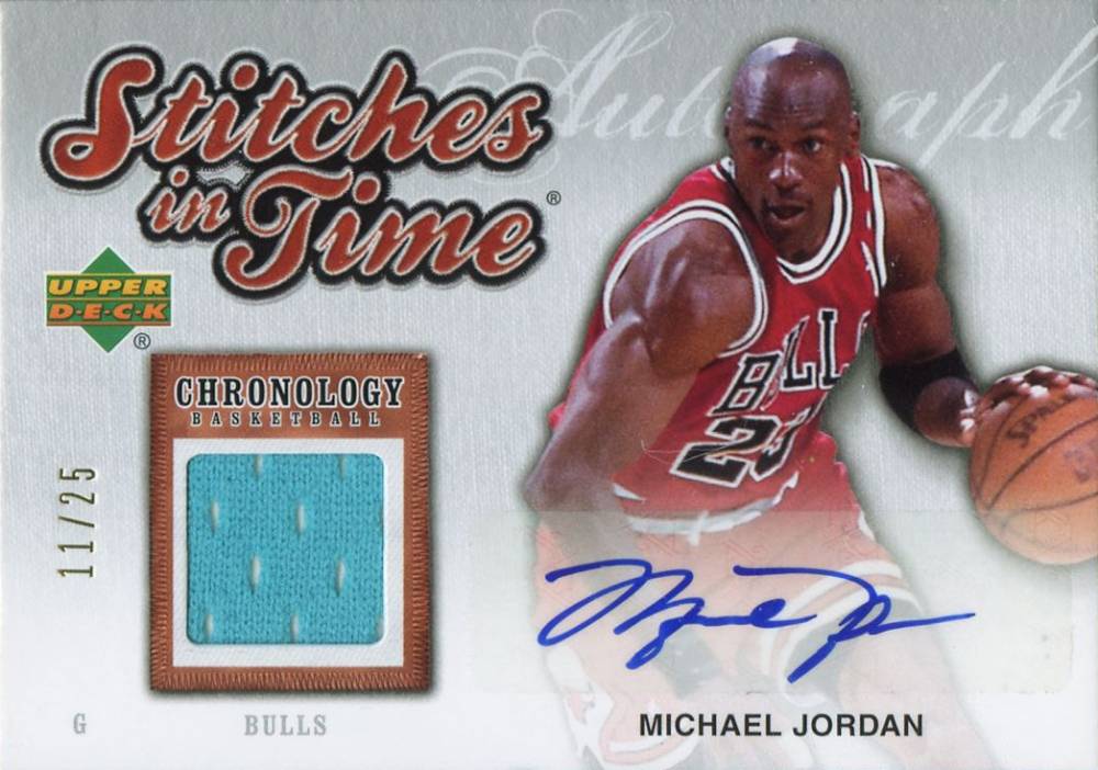 2006 Upper Deck Chronology Stitches in Time Autographs Michael Jordan #JO Basketball Card