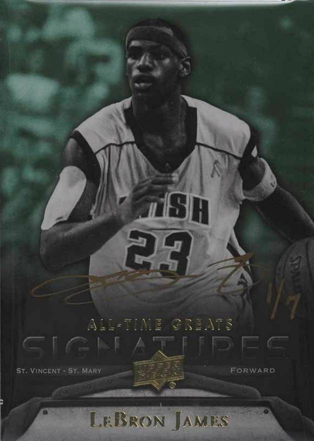 2012 Upper Deck All-Time Greats Signatures LeBron James #LJ1 Basketball Card