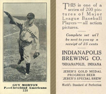1916 Indianapolis Brewing Guy Morton #128 Baseball Card