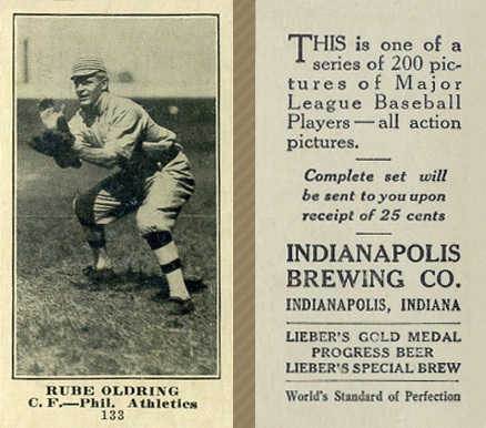 1916 Indianapolis Brewing Rube Oldring #133 Baseball Card