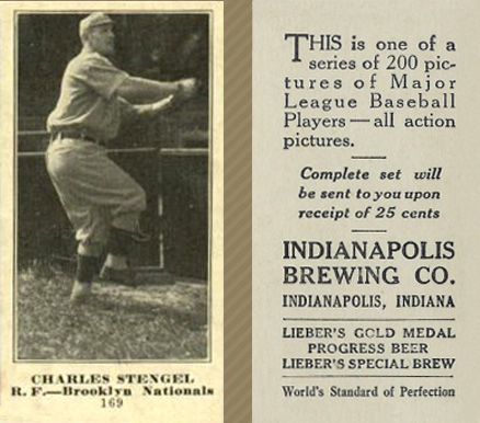 1916 Indianapolis Brewing Charles Stengel #169 Baseball Card