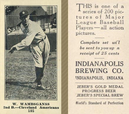 1916 Indianapolis Brewing W. Wambsganss #185 Baseball Card