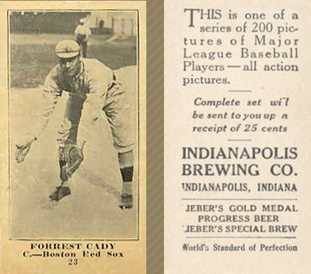 1916 Indianapolis Brewing Forrest Cady #25 Baseball Card