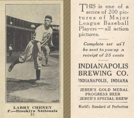 1916 Indianapolis Brewing Larry Cheney #31 Baseball Card
