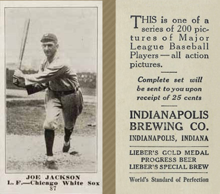 1916 Indianapolis Brewing Joe Jackson #87 Baseball Card
