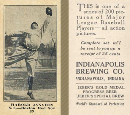 1916 Indianapolis Brewing Harold Janvrin #89 Baseball Card