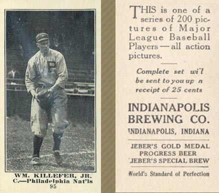 1916 Indianapolis Brewing Wm. Killefer, Jr. #95 Baseball Card