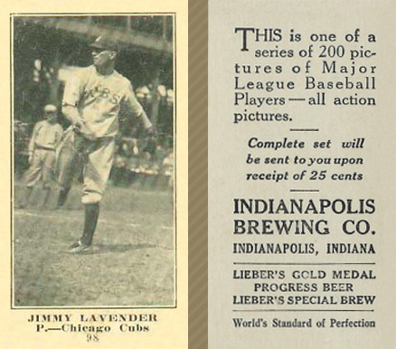 1916 Indianapolis Brewing Jack Lapp #98 Baseball Card