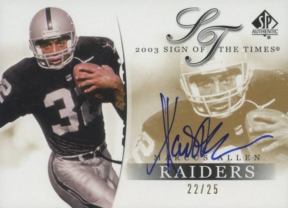 2003 SP Authentic Sign of the Times Marcus Allen #MA Football Card