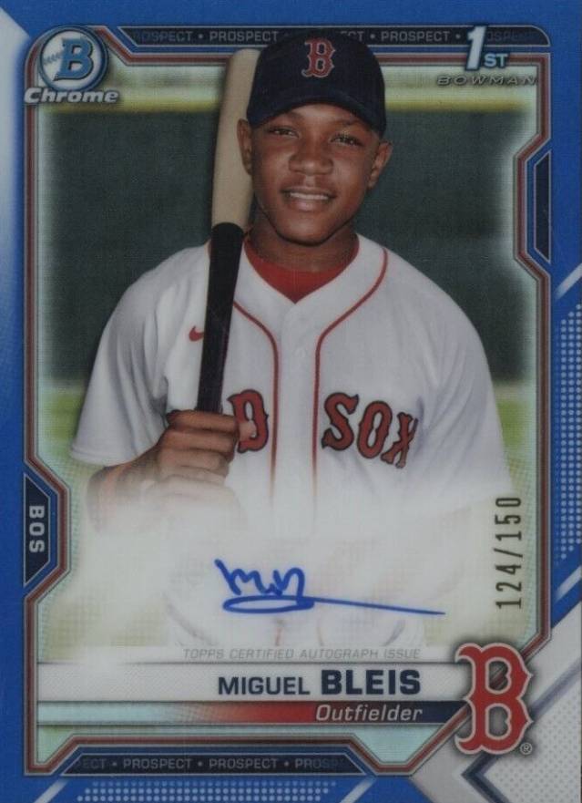 2021 Bowman Chrome Prospect Autographs Miguel Bleis #CPAMBL Baseball Card