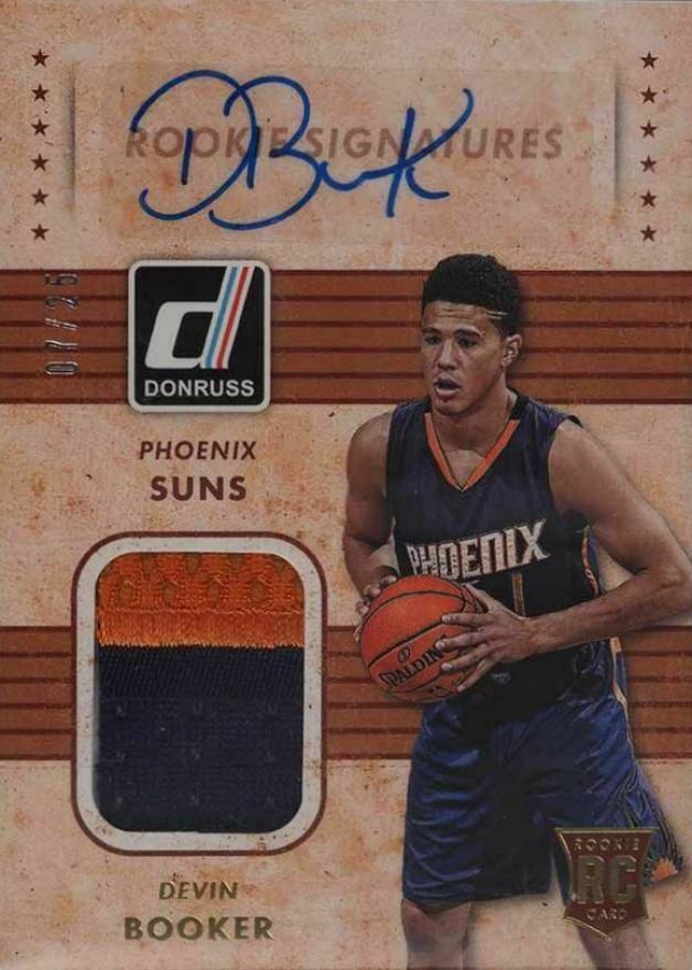 2015 Panini Donruss Rookie Materials Signature Devin Booker #RMSDB Basketball Card