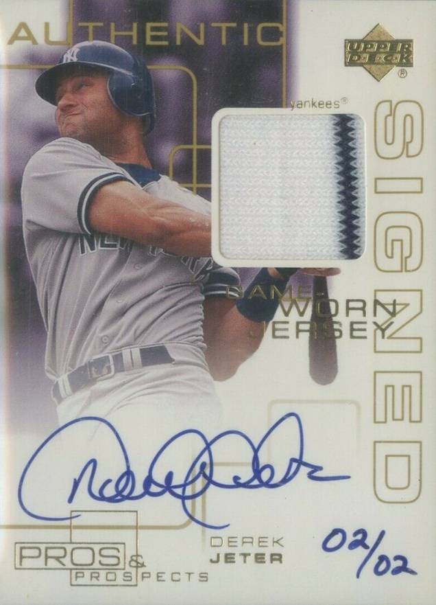 2000 Upper Deck Pros & Prospects Signature Jersey Derek Jeter #DJ Baseball Card