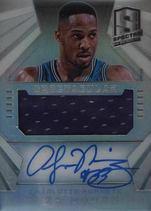 2014 Panini Spectra Spectacular Swatches Signatures Alonzo Mourning #SS-AM Basketball Card
