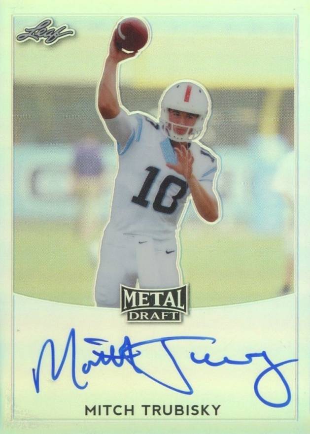 2017 Leaf Metal Draft Autographs Mitchell Trubisky #MT1 Football Card