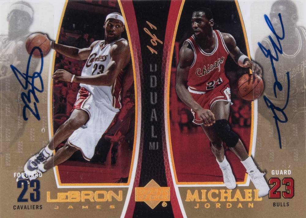 2005 Upper Deck MJ/LJ Bonus Pack LeBron James/Michael Jordan #LJMJ6-A Basketball Card