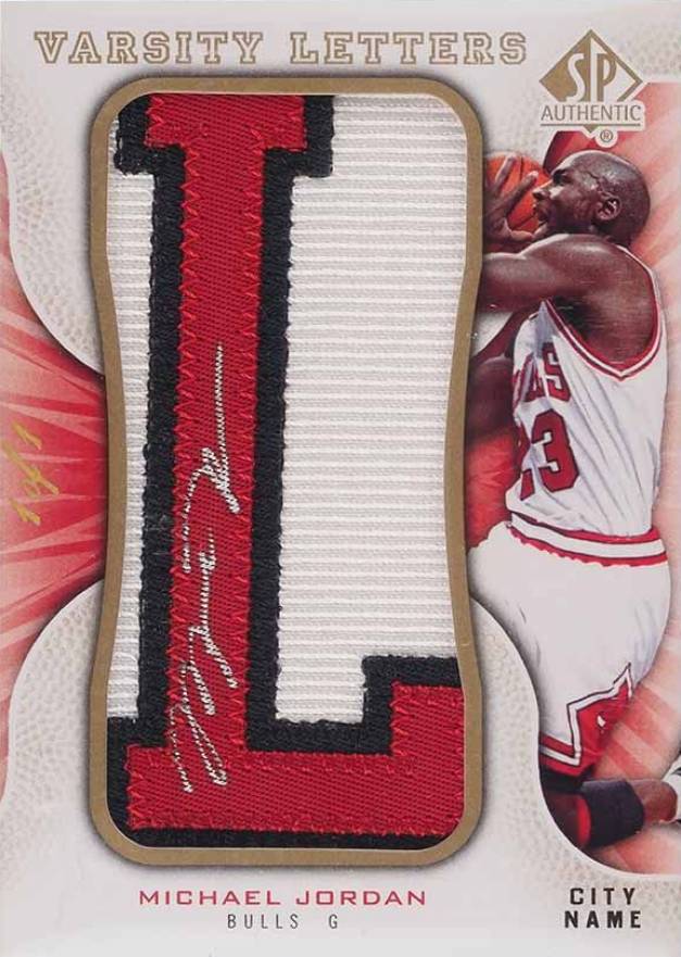 2008 SP Authentic Varsity Letter Legends City Name Michael Jordan #VL-MJ Basketball Card